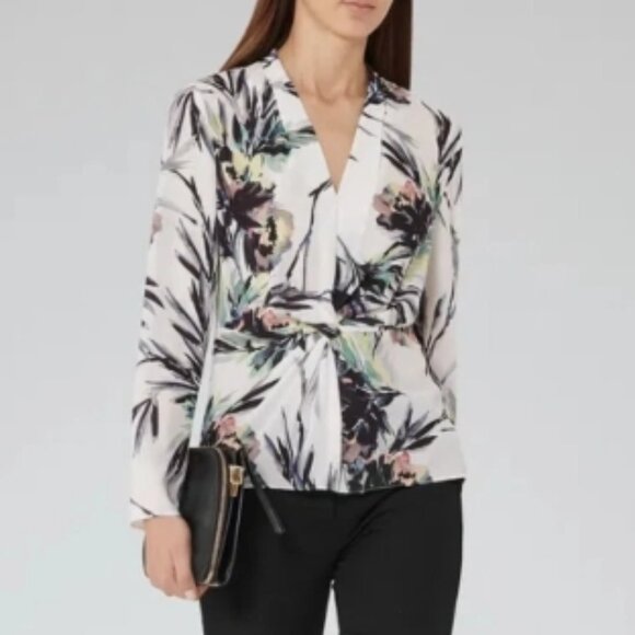 Riess Maria Twist Front Floral Blouse – Size US 4 / UK 8 - Picture 4 of 9